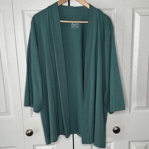 Denim & Co. Essentials Open Front Cardigan in Dusty Aqua Color / Teal NWOT